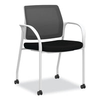 Ignition Series Mesh Back Mobile Stacking Chair, Fabric Seat, 25 X 21.75 X 33.5, Black/white, Ships In 7-10 Business Days