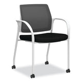 Ignition Series Mesh Back Mobile Stacking Chair, Fabric Seat, 25 X 21.75 X 33.5, Black/white, Ships In 7-10 Business Days