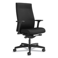 Ignition 2.0 Upholstered Mid-back Task Chair With Lumbar, Supports 300 Lb, 17" To 22" Seat, Iron Ore Seat-back, Black Base