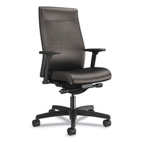 Ignition 2.0 Upholstered Mid-back Task Chair With Lumbar, Supports 300 Lb, 17" To 22" Seat, Iron Ore Seat-back, Black Base