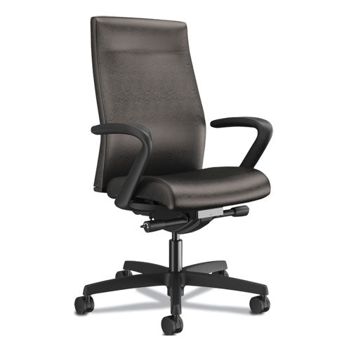 Ignition 2.0 Upholstered Mid-back Task Chair, Supports Up To 300 Lb, 17" To 22" Seat Height, Frost Seat-back, Black Base