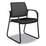 Ignition Series Mesh Back Guest Chair With Sled Base, 25" X 22" X 34", Black Seat, Black Back, Black Base