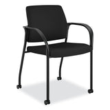 Ignition Series Guest Chair With Arms, Polyester Fabric Seat, 25" X 21.75" X 33.5", Black, Ships In 7-10 Business Days