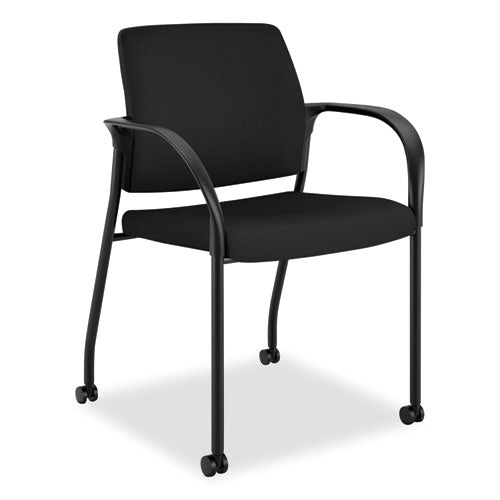 Ignition Series Guest Chair With Arms, Polyester Fabric Seat, 25" X 21.75" X 33.5", Black, Ships In 7-10 Business Days