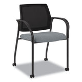 Ignition Series Mesh Back Mobile Stacking Chair, Fabric Seat, 25 X 21.75 X 33.5, Basalt/black, Ships In 7-10 Business Days