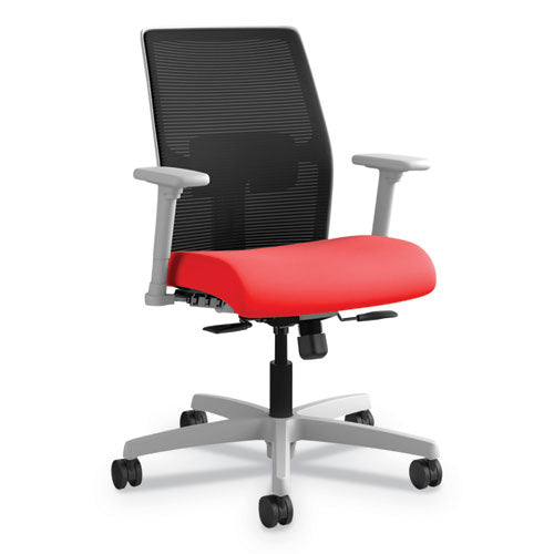 Ignition Series Mesh Mid-back Work Chair, Supports Up To 300 Lb, 17" To 22" Seat Height, Apricot Seat, Black Back-base