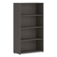 Mod Bookcase, Four-shelf-3 Adjustable, 30w X 13d X 53h, Slate Teak