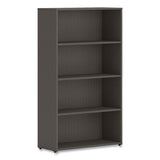 Mod Bookcase, Four-shelf-3 Adjustable, 30w X 13d X 53h, Slate Teak