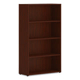 Mod Bookcase, Four-shelf-3 Adjustable, 30w X 13d X 53h, Traditional Mahogany