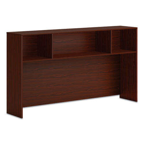 Mod Desk Hutch, 3 Compartments, 60 X 14 X 39.75, Slate Teak