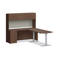 Mod Desk Hutch, 3 Compartments, 72 X 14 X 39.75, Sepia Walnut