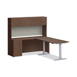 Mod Desk Hutch, 3 Compartments, 72 X 14 X 39.75, Sepia Walnut