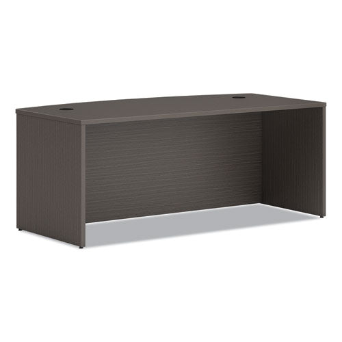 Mod Bow Front Desk, 72" X 36" X 29", Transparent Slate