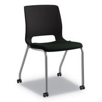 Motivate Four-leg Stacking Chair, Onyx Seat-black Back, Platinum Base, 2-carton