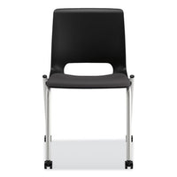 Motivate Four-leg Stacking Chair, Onyx Seat-black Back, Platinum Base, 2-carton