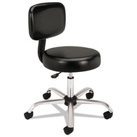 Adjustable Task-lab Stool Without Back, 22" Seat Height, Supports Up To 250 Lbs., Black Seat, Steel Base