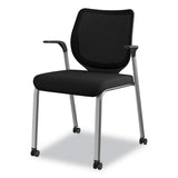 Nucleus Series Multipurpose Stacking Chair With Ilira-stretch M4 Back, Black Seat-black Back, Platinum Base