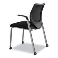 Nucleus Series Multipurpose Stacking Chair With Ilira-stretch M4 Back, Black Seat-black Back, Platinum Base