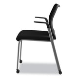 Nucleus Series Multipurpose Stacking Chair With Ilira-stretch M4 Back, Black Seat-black Back, Platinum Base