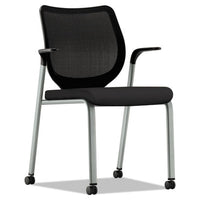 Nucleus Series Multipurpose Stacking Chair With Ilira-stretch M4 Back, Black Seat-black Back, Platinum Base