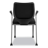 Nucleus Series Multipurpose Stacking Chair With Ilira-stretch M4 Back, Black Seat-black Back, Platinum Base