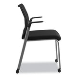 Nucleus Series Multipurpose Stacking Chair With Ilira-stretch M4 Back, Black Seat-black Back, Platinum Base