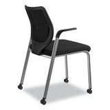 Nucleus Series Multipurpose Stacking Chair With Ilira-stretch M4 Back, Black Seat-black Back, Platinum Base