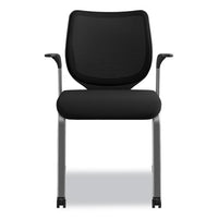 Nucleus Series Multipurpose Stacking Chair With Ilira-stretch M4 Back, Black Seat-black Back, Platinum Base