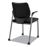 Nucleus Series Multipurpose Stacking Chair With Ilira-stretch M4 Back, Black Seat-black Back, Platinum Base