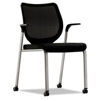 Nucleus Series Multipurpose Stacking Chair, Ilira-stretch M4 Back, Supports Up To 300 Lb, Navy Seat, Black Back-base