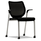 Nucleus Series Multipurpose Stacking Chair, Ilira-stretch M4 Back, Supports Up To 300 Lb, Navy Seat, Black Back-base