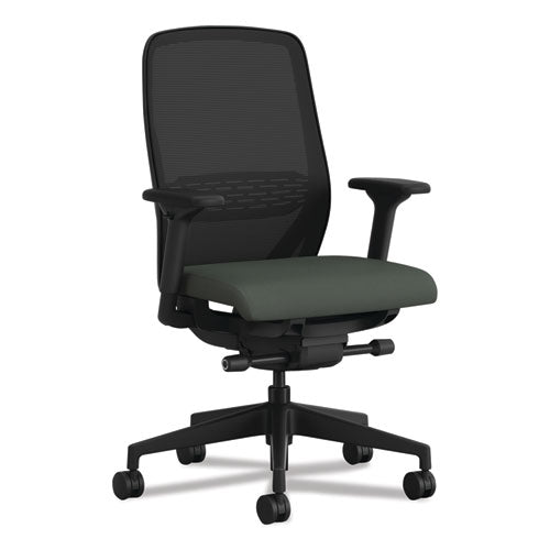 Nucleus Series Recharge Task Chair, Supports Up To 300 Lb, 16.63 To 21.13 Seat Height, Iron Ore Seat, Black Back, Black Base