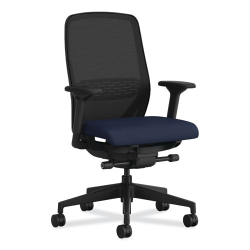 Nucleus Series Recharge Task Chair, 16.63 To 21.13 Seat Height, Navy Seat, Black Back, Black Base