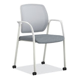 Nucleus Series Recharge Guest Chair, Supports Up To 300 Lb, 24.81" X 23.5" X 36.38", Basalt Seat, Fog Back, White Base