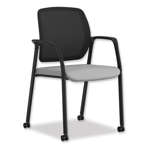 Nucleus Series Recharge Guest Chair, Supports Up To 300 Lb, 24.81" X 23.5" X 36.38", Frost Seat, Black Back, Black Base