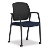 Nucleus Series Recharge Guest Chair, Supports Up To 300 Lb, 24.81" X 23.5" X 36.38", Navy Seat, Black Back, Black Base