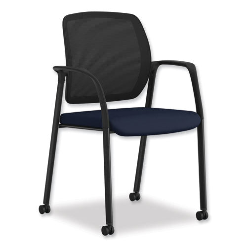 Nucleus Series Recharge Guest Chair, Supports Up To 300 Lb, 24.81" X 23.5" X 36.38", Navy Seat, Black Back, Black Base