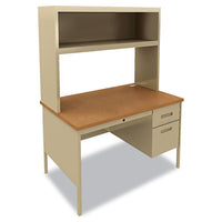 Metro Classic Right Pedestal Desk, 48w X 30d X 29.5h, Mahogany-charcoal