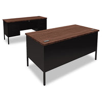 Metro Classic Double Pedestal Desk, 60w X 30d X 29.5h, Harvest-putty