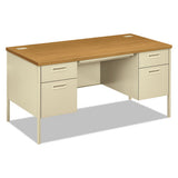 Metro Classic Double Pedestal Desk, 60w X 30d X 29.5h, Harvest-putty