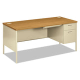 Metro Classic Right Pedestal Desk, 66w X 30d X 29.5h, Harvest-putty