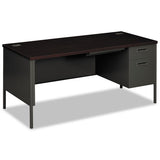 Metro Classic Right Pedestal Desk, 66w X 30d 29.5h, Mahogany-charcoal