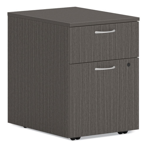 Mod Hanging Pedestal, Left or Right, 2-Drawers: Box/File, Legal/Letter, Slate Teak, 15