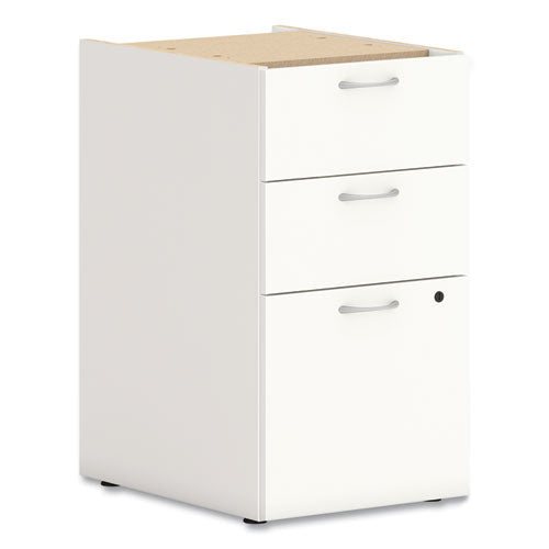 Mod Support Pedestal, Left Or Right, 3-drawers: Box-box-file, Legal-letter, Simply White, 15" X 20" X 28"
