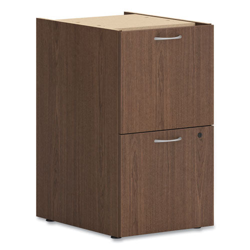 Mod Support Pedestal, Left or Right, 2 Legal/Letter-Size File Drawers, Sepia Walnut, 15