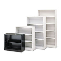Metal Bookcase, Three-shelf, 34-1-2w X 12-5-8d X 41h, Charcoal