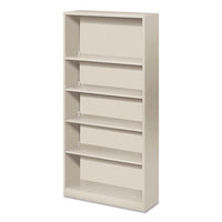 Metal Bookcase, Five-shelf, 34-1-2w X 12-5-8d X 71h, Light Gray