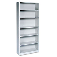 Metal Bookcase, Six-shelf, 34-1-2w X 12-5-8d X 81-1-8h, Light Gray