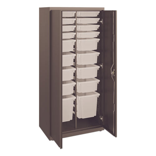 Flagship Storage Cabinet With 8 Small, 8 Medium And 2 Large Bins, 30 X 18 X 64.25, Loft