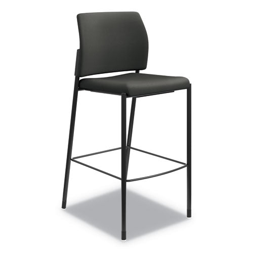 Accommodate Series Cafe Stool, Supports Up To 300 Lb, 30" Seat Height, Navy Seat-back, Black Base